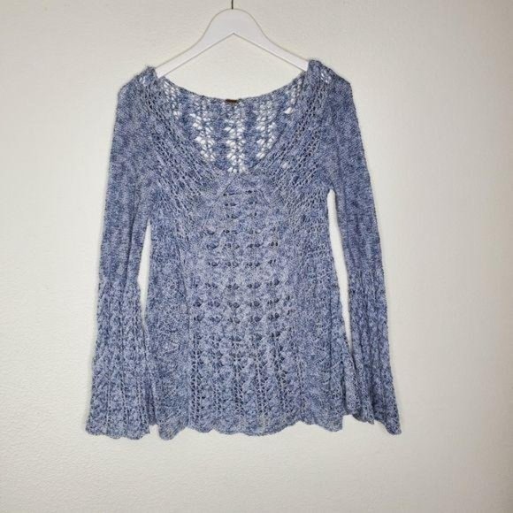 Free People Sweaters - Free People Blue Storm Clockwork Pullover Sweater